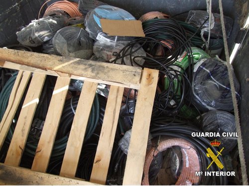 Cobre recuperado de un robo en una empresa de Horno de Alcedo