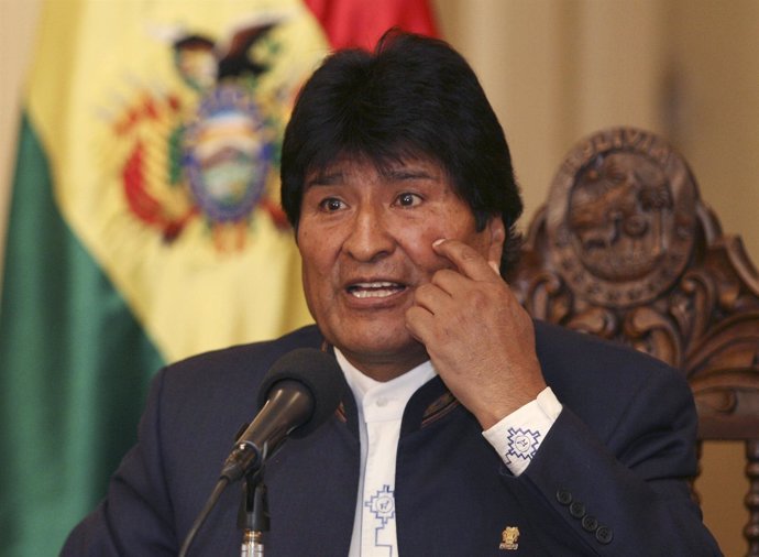 El presidente boliviano, Evo Morales, durante una conferencia de prensa en el pa
