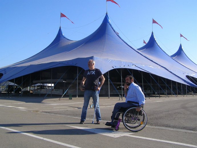 El presidente de Interpeñas, Braulio Cantera, en las carpas durante Pilar 2012