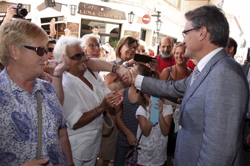 El pte.De la Generalitat Artur Mas visita Calella (Barcelona)