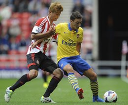 Ozil en su debut con el Arsenal