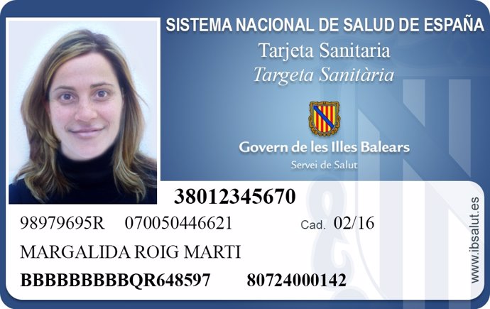 Modelo nueva tarjeta sanitaria del IbSalut
