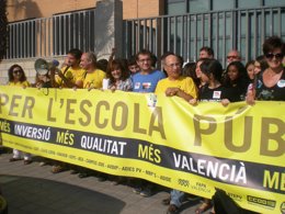 Protestas de al Plataforam per l'ensenyament públic