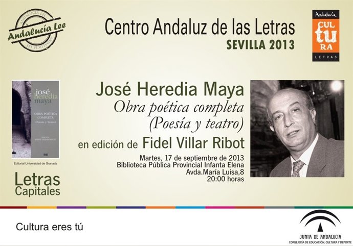 Fidel Villar presenta la obra poética y teatral de José Heredia