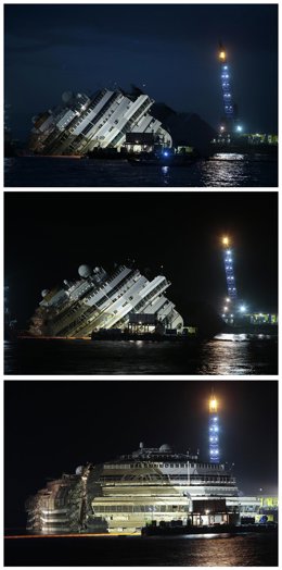 Operación de rotación del crucero 'Costa Concordia'