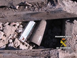 Proyectil de la Guerra Civil localizado en la Iglesia de Catí (Castellón)