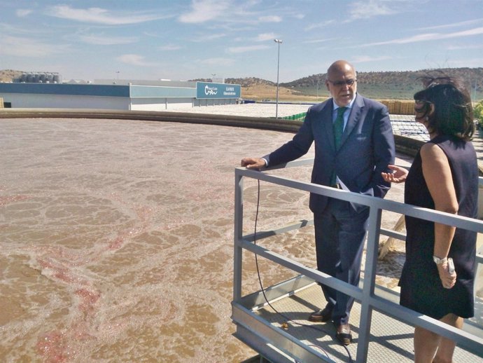 El consejero de Agricultura, José Antonio Echávarri, visita Tomates del Guadiana