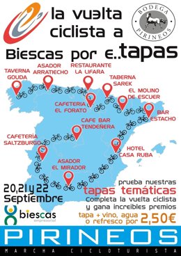 Cartel de la ruta de tapas de la cliclorutista Pirineos
