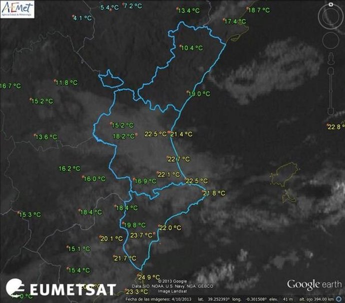 Temperaturas registradas esta noche