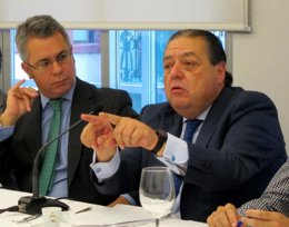 El presidente de AVE, Vicente Boluda, durante el desayuno informativo.