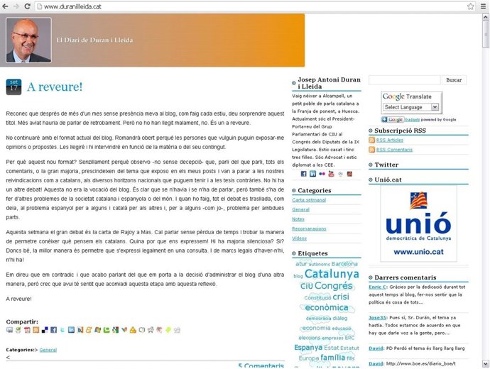 Blog de Josep Antoni Duran, UDC