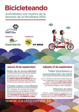 Cartel de la programación de CastroVerde para la Semana de la Movilidad