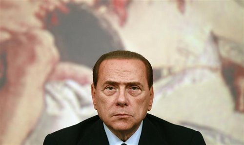 El ex primer ministro italiano Silvio Berlusconi durante una conferencia de pren
