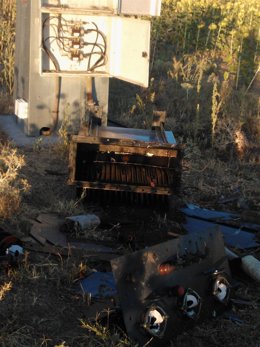 Imagen tras el robo de un transformador