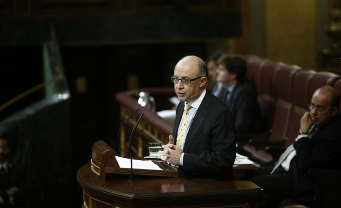 Ministro de Hacienda, Cristóbal Montoro, en el Congreso