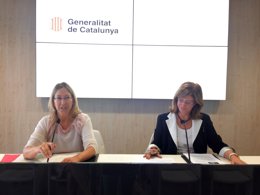 Las conselleras Neus Munté e Irene Rigau en rueda de prensa