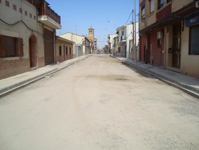 Imagen del tramo objeto de las actuaciones en la travesía de Ribaforada.