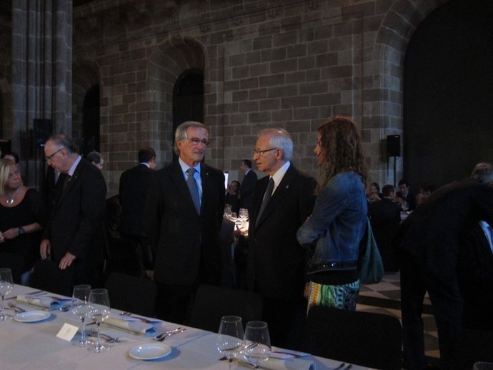 Xavier Trias (alcalde de Barcelona) Miquel Valls (pte.Cámara de Barcelona)