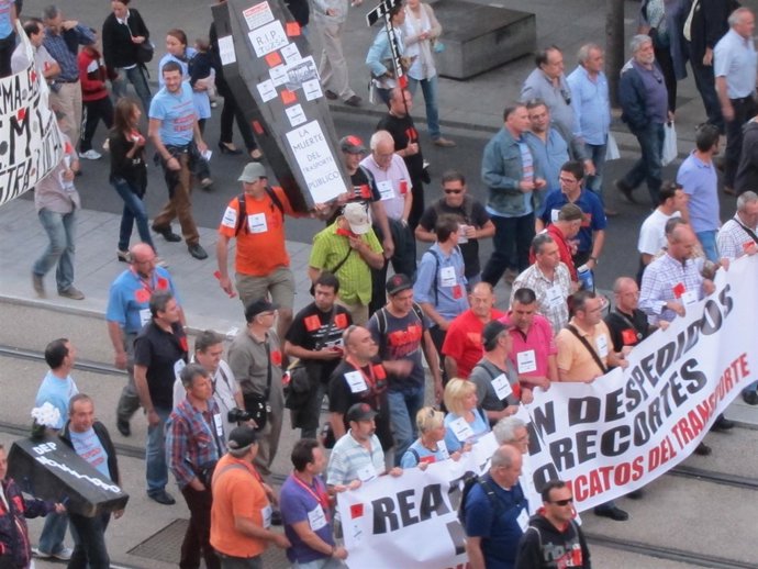 Manifetación de trabajadores de AUZ