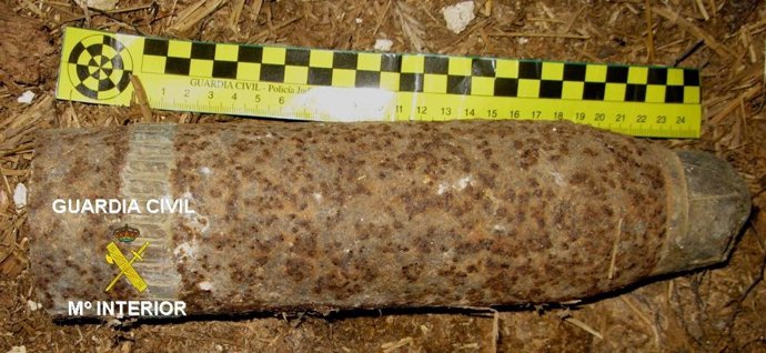 El proyectil militar encontrado