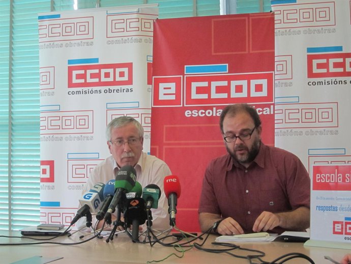 El secretario general de CC.OO., Ignacio Fernández Toxo, en rueda de prensa