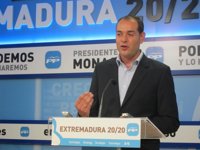 El PP no da "mayor importancia" a la cifra de Vara sobre la pérdida en las pensiones porque "siempre son erróneas"