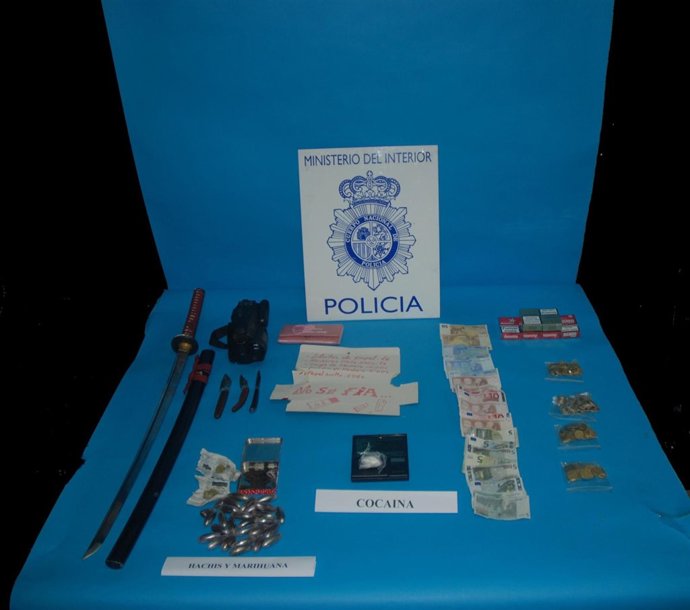 Material intervenido por la Policía