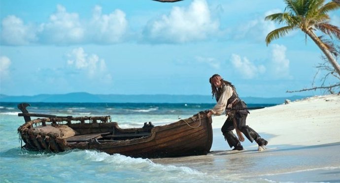 Johnny Depp como Jack Sparrow en Piratas del Caribe
