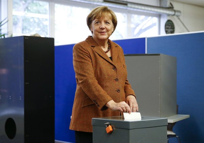 Angela Merkel votando en las elecciones del 22 de Septiembre de 2013