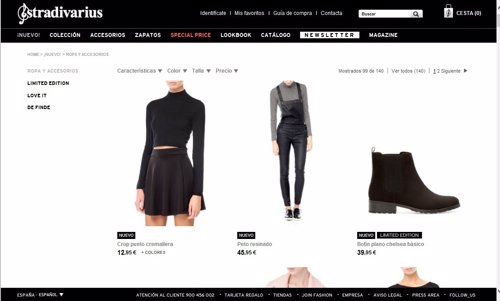 Tienda online de Stradivarius 