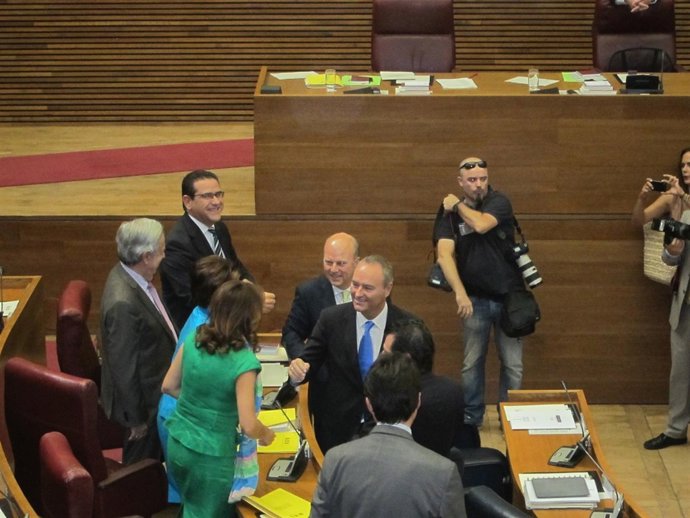 Fabra a su llegada al hemiciclo para el Debate de Política General