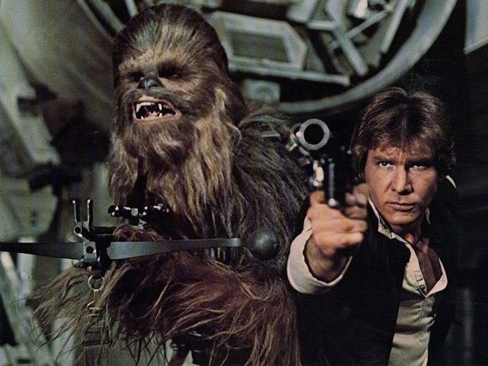 Chewbacca y Han Solo en Star Wars