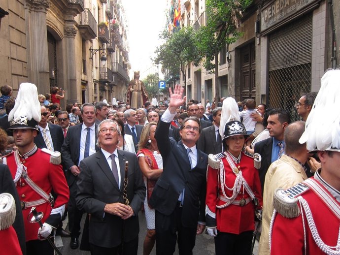 Xavier Trias y Artur Mas en las fiestas de La Mercè