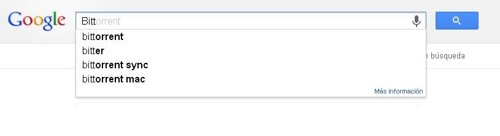 Término BitTorrent en el buscador de Google