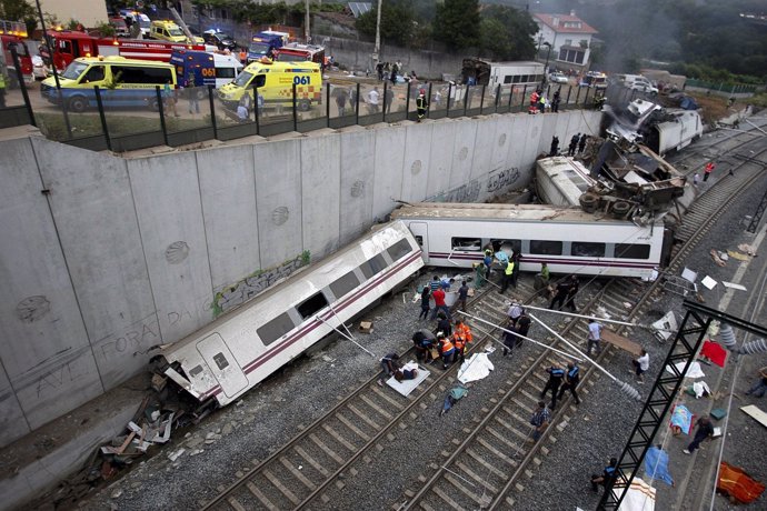 Accidente de tren en Santiago de Compostela