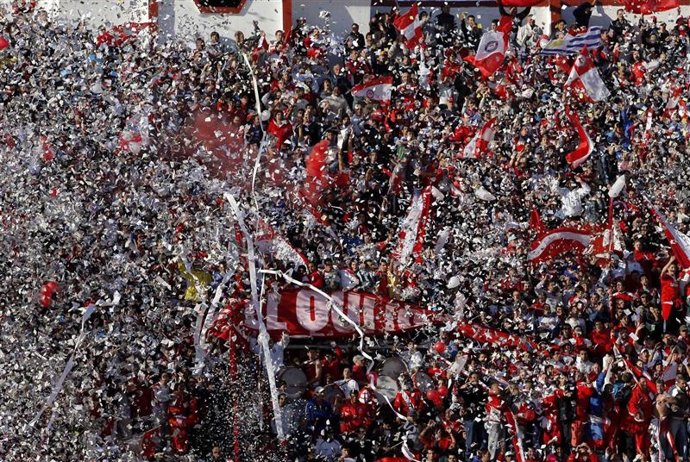 Imagen de archivo de la hinchada de Argentinos Juniors antes de un encuentro fre