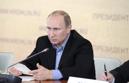 El presidente ruso, Vladimir Putin, en una reunión en el distrito Ust-Labinsky, 