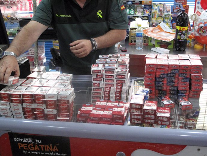 Tabaco aprehendido por la Guardia Civil en Jaén
