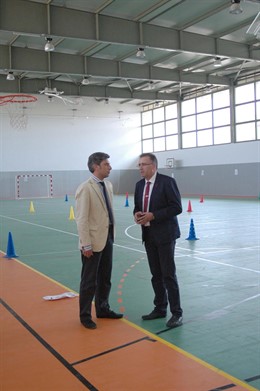 Lorite y Díaz en su visita al pabellón