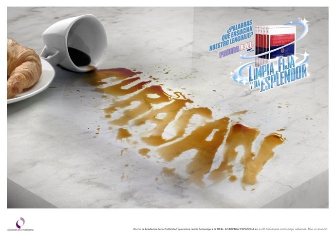Anuncio de la Academia de Publicidad para la RAE