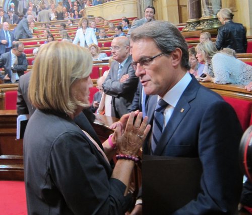 Artur Mas y Núria de Gispert en el Debate de Política General