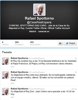 Falsa cuenta en twitter del jefe de la Casa del Rey