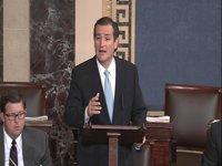EEUU.- El senador republicano Ted Cruz aguanta 22 horas hablando para demorar la entrada en vigor de 'Obamacare'