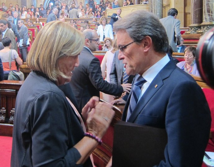 Artur Mas y Núria de Gispert en el Debate de Política General