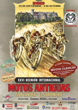Cartel de la reunión de motos antiguas