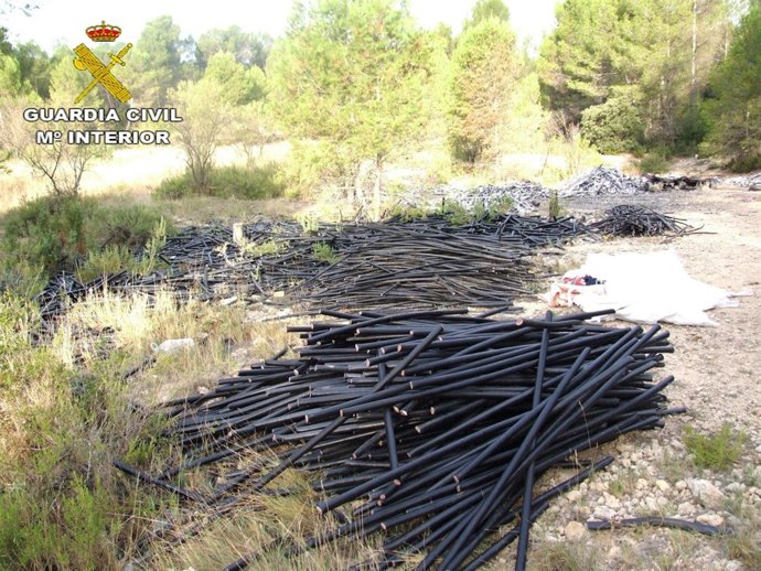 Cable recuperado en la operación El Pelao