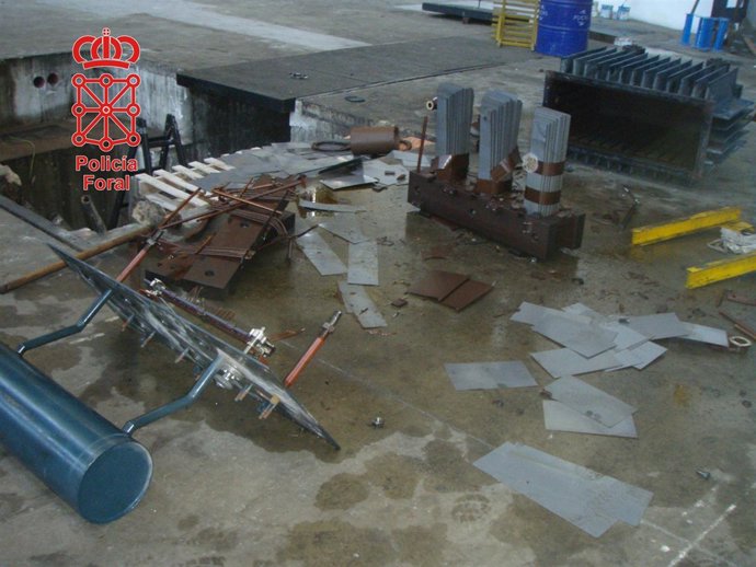 Material eléctrico de la empresa donde se produjo el robo. 