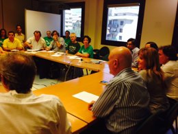 Reunión entre Joana Maria Camps y los sindicatos