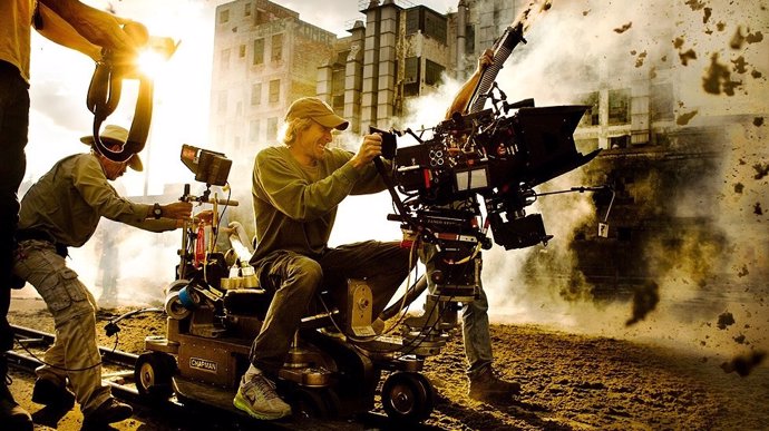 Michael Bay en el rodaje de Transformers