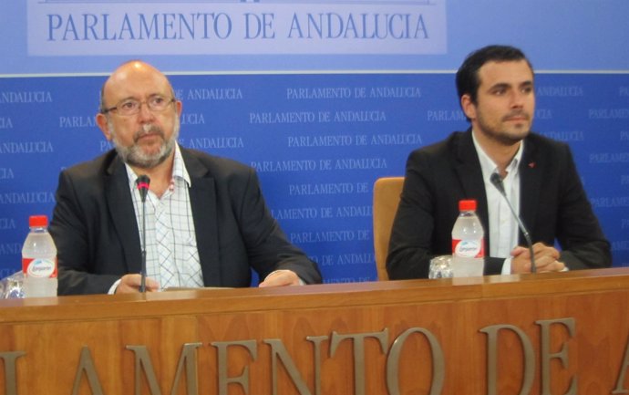 Ignacio García y Alberto Garzón, hoy en rueda de prensa